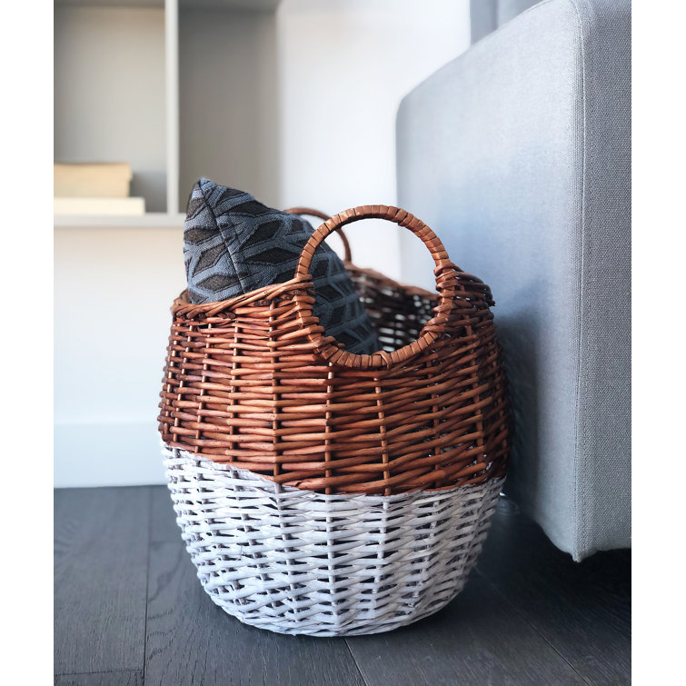 Highland Dunes Curved Wicker Basket & Reviews Wayfair Canada